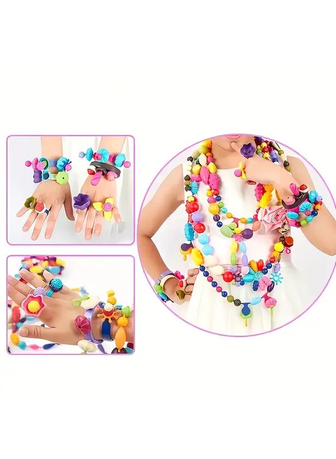 225 قطعة من مجموعة الخرز بدون خيط مع 5 أساور لعبة ألغاز DIY هدية - Image 5