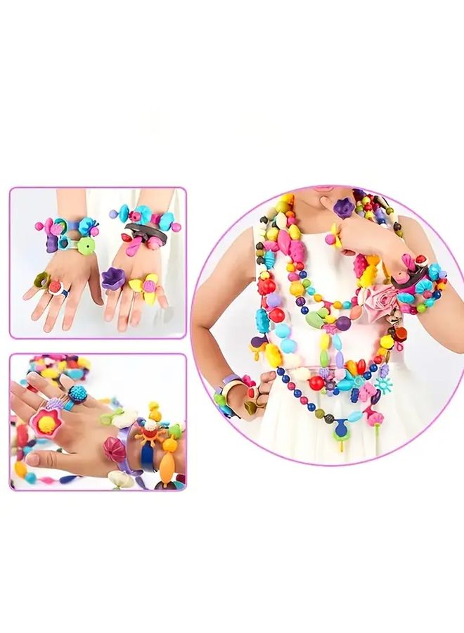 225 قطعة من مجموعة الخرز بدون خيط مع 5 أساور لعبة ألغاز DIY هدية - Image 2