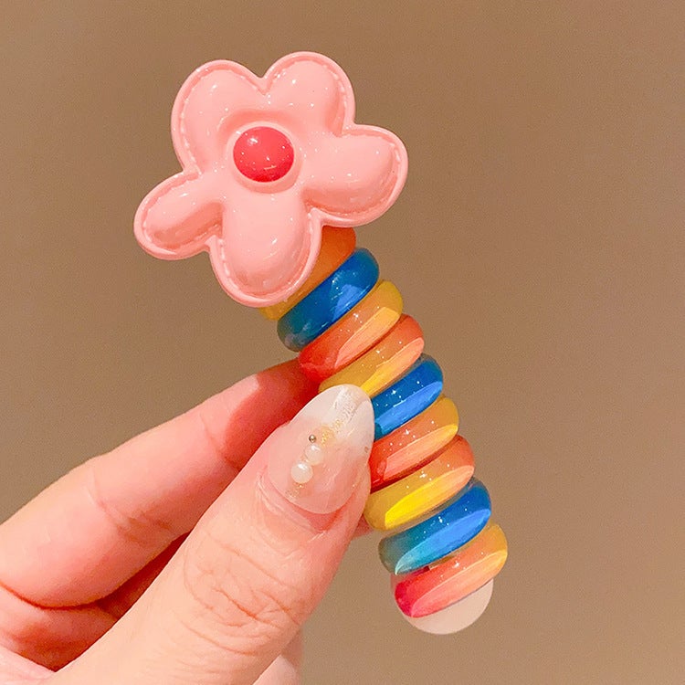 Loquat 2024 Japanese Bubble Braid Hair Tie with Love Heart 1087#1 Flower Color