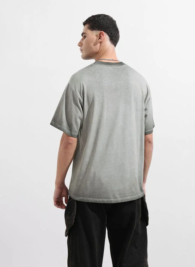 The Indian Garage Co Men Relaxed Fit Graphic Printed Crew Neck Half Sleeves T-Shirt