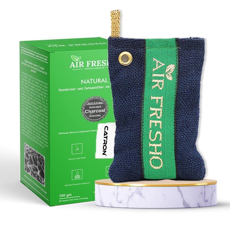 Catron Catron NonElectric Organic Advanced Charcoal Carbon Air Purifier Bag from Car Bathroom and Kitchen Blue 100g Pack of 1