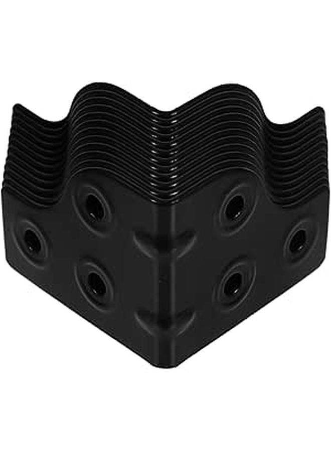 12 Pcs Black Metal Speaker Corner Protectors Triangle Edge Guards L Shaped Furniture Safety Covers - Image 1