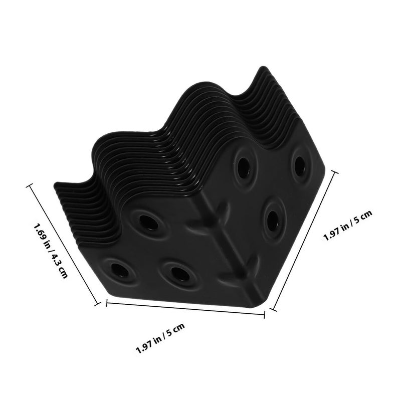 12 Pcs Black Metal Speaker Corner Protectors Triangle Edge Guards L Shaped Furniture Safety Covers - Image 3