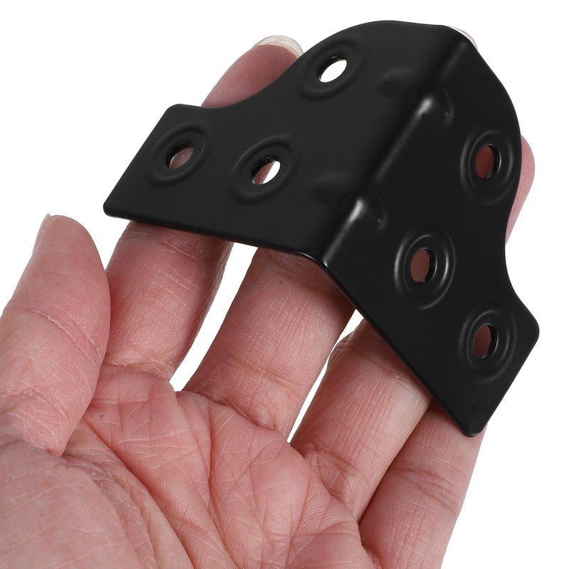 12 Pcs Black Metal Speaker Corner Protectors Triangle Edge Guards L Shaped Furniture Safety Covers - Image 4