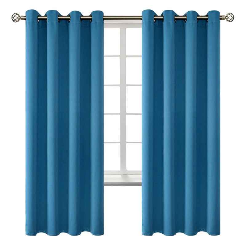 BGment الستائر التعتيم في Bression - غرفة نوم معزولة حرارية غامق وستائر غرفة المعيشة مجموعة من لوحين (52 × 72 بوصة من الصلب الأزرق) - Image 1