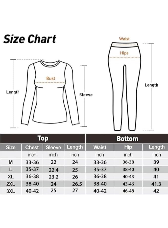 JOGAMS Thermal Underwear for Women Thermal Long Johns Top and Bottom Set Thermal Wear Clothes Pants Thermal Base Layer Long Sleeve Pajama Skiing Hiking Outdoor Sports - Image 2