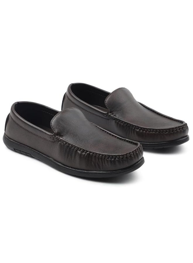 Liberty Fortune CLASSIK-1E Loafer Shoes for Men - Brown,  Non-Lacing Casual Formal Slip-On Loafers Stylish Shoes Ideal for Office, Party, Wedding, Kurta - Comfortable Lightweight - Image 2