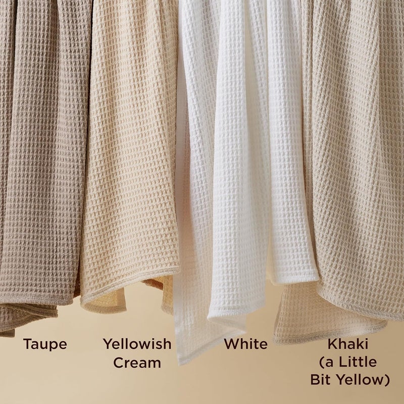 Bedsure 100% Cotton Blanket King Size for Bed - Cooling Breathable and Soft for Summer, Thick Cozy Waffle Weave Blanket Gifts for Women, Yellowish Cream, 104x90 inches - Image 5