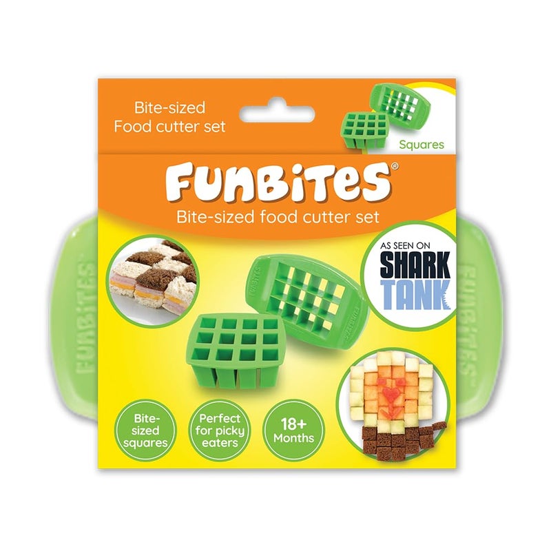 FunBites Food Cutter for Kids Green Squares