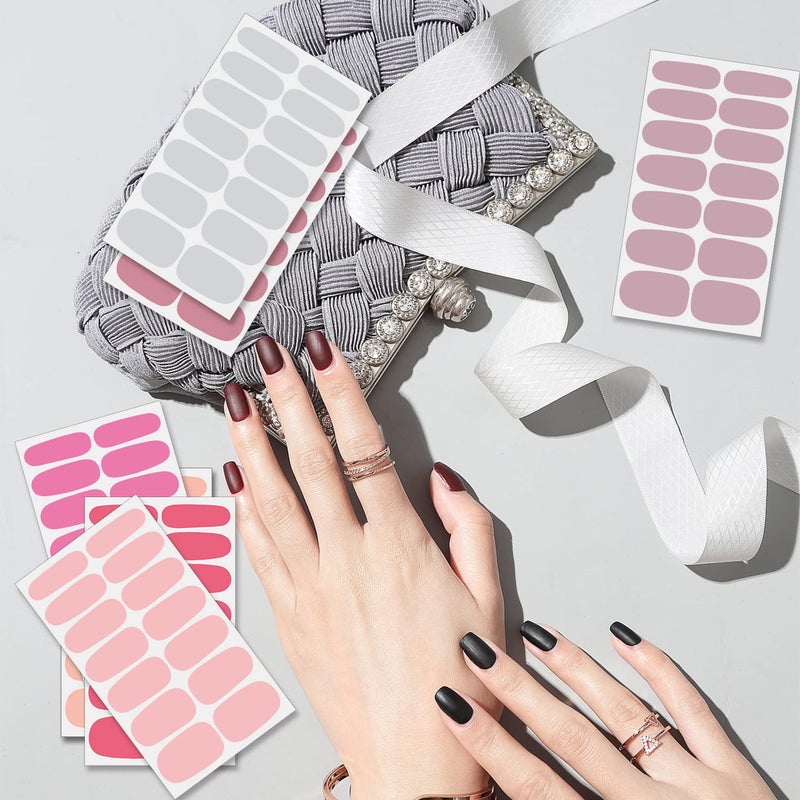 SILPECWEE 16 Sheets Youthful Solid Color Nail Wraps for Women Nail Polish Strips Gel Nail Strips Self Adhesive Nail Polish Stickers Fingernail Manicure Sticker Nail Art with 1pc Nail File - Image 5