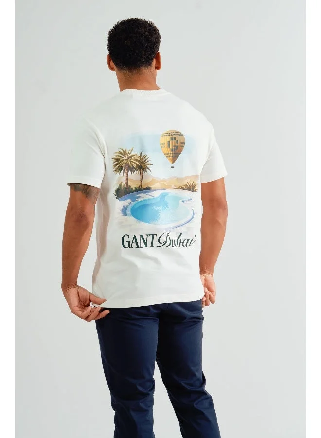 GANT  Dubai Capsule Graphic Short Sleeve T-Shirt – Eggshell for Men | Best Price UAE