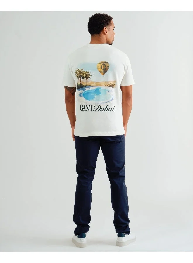 GANT  Dubai Capsule Graphic Short Sleeve T-Shirt – Eggshell for Men | Best Price UAE