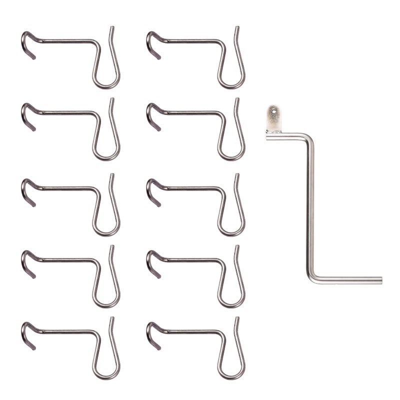 10 PCS Fence Wire Tightener with Tightening Handle Metal Fence Post Tensioners Garden Farm Orchard Fence Wire Tensioning Clips Tool - Image 1