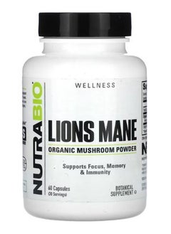 NutraBio Lions Mane 60 Capsules  - Image 1