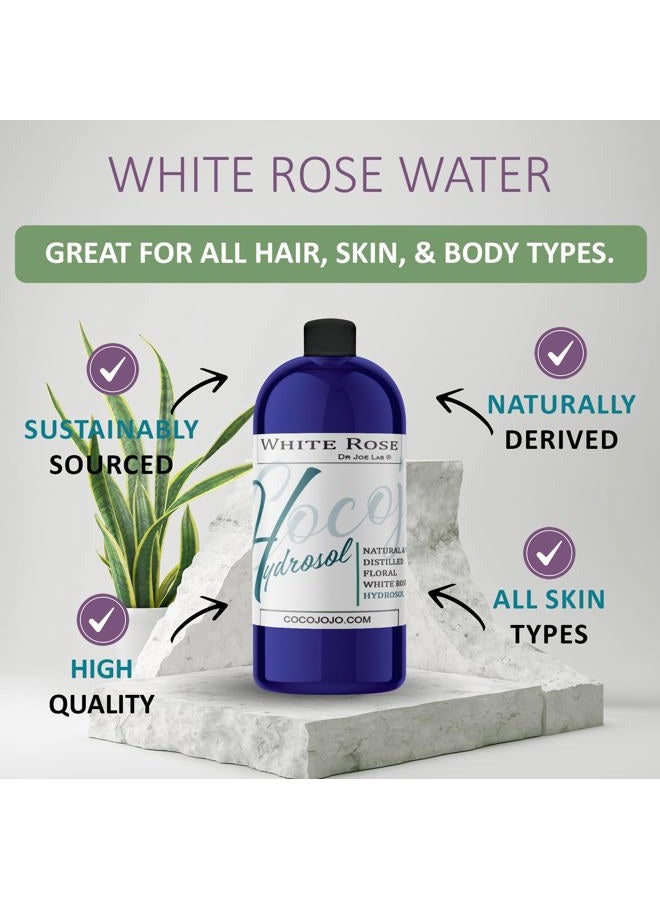 Dr Joe Lab White Rose Water Hydrosol - Pure Natural Distilled Bulgarian Rosewater Non-GMO Vegan Hydrating Toning Spray Mist Face Hair Skin Pores Locs Dreads - Packaging May Vary (32 oz) - Image 2