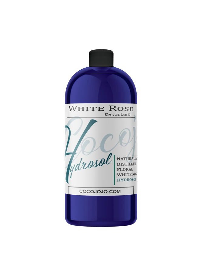Dr Joe Lab White Rose Water Hydrosol - Pure Natural Distilled Bulgarian Rosewater Non-GMO Vegan Hydrating Toning Spray Mist Face Hair Skin Pores Locs Dreads - Packaging May Vary (32 oz) - Image 1