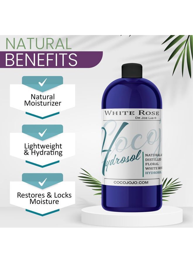 Dr Joe Lab White Rose Water Hydrosol - Pure Natural Distilled Bulgarian Rosewater Non-GMO Vegan Hydrating Toning Spray Mist Face Hair Skin Pores Locs Dreads - Packaging May Vary (32 oz) - Image 4