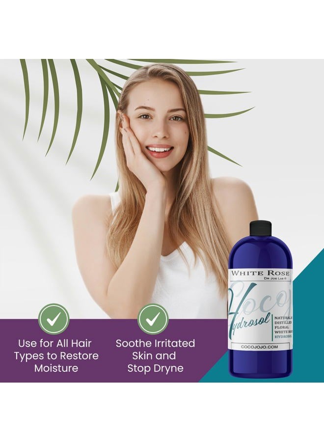 Dr Joe Lab White Rose Water Hydrosol - Pure Natural Distilled Bulgarian Rosewater Non-GMO Vegan Hydrating Toning Spray Mist Face Hair Skin Pores Locs Dreads - Packaging May Vary (32 oz) - Image 5