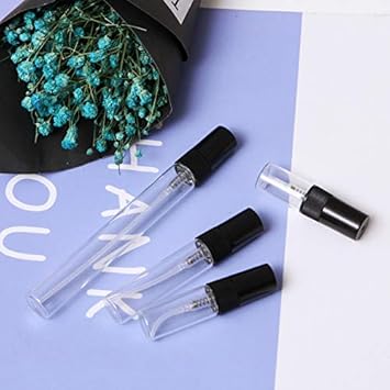 Enslz 10ml Perfume Mist Spray Bottles Refillable Mini Empty Travel Clear Refillable Atomizer Glass Bottles 10pcs 10ml Black - Image 4