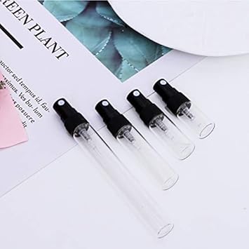 Enslz 10ml Perfume Mist Spray Bottles Refillable Mini Empty Travel Clear Refillable Atomizer Glass Bottles 10pcs 10ml Black - Image 3
