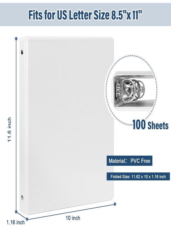 XRUNMIX 0.5-Inch 3-Ring-Binder with Pockets, 1/2'' Basic Binders 1-inch View Round Binders Holds 100 Sheets US Letter Size 8.5'' x 11'' - Bundle Packs Perfect for Home, Office, and School (0.5-inch) - Image 2