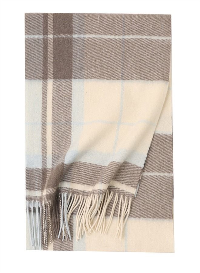 Loquat Warm Long Cashmere Check Scarf Multicolour 