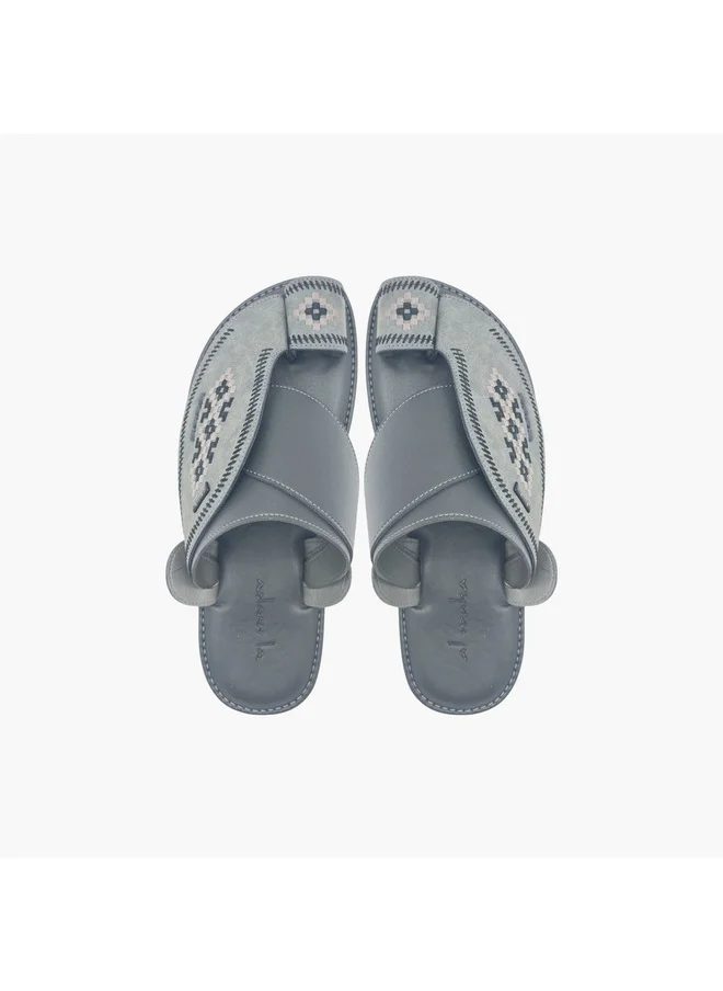Al Waha Men's Embroidered Slip-On Arabic Sandals