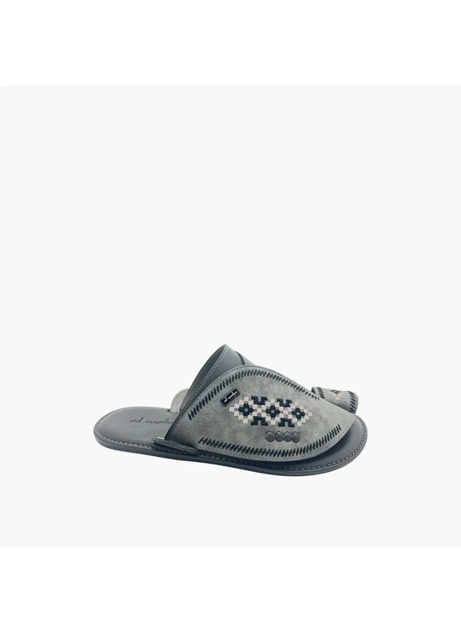 Al Waha Men's Embroidered Slip-On Arabic Sandals
