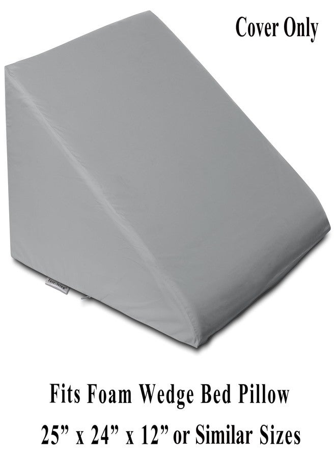 InteVision 400 Thread Count, 100% Egyptian Cotton Bed Wedge Pillowcase; Replacement Cover Designed to Fit the 12" (Height) Version of the Wedge Bed Pillow (25" x 24" x 12" or Similar Sizes) (Gray) - Image 2