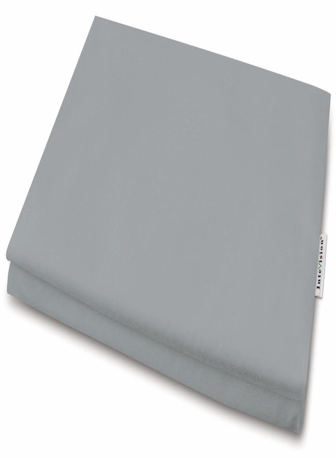 InteVision 400 Thread Count, 100% Egyptian Cotton Bed Wedge Pillowcase; Replacement Cover Designed to Fit the 12" (Height) Version of the Wedge Bed Pillow (25" x 24" x 12" or Similar Sizes) (Gray) - Image 1