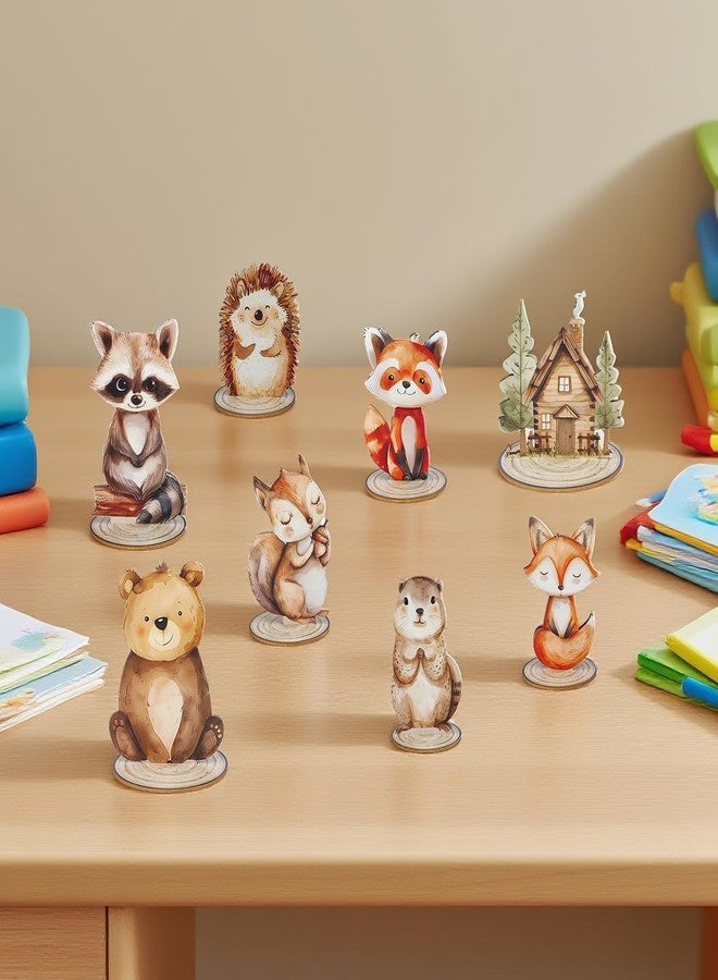 DAECHAO 12 Pack Woodland Animals Baby Shower Decorations, Kid Forest Happy Birthday Decoration Centerpieces for Tables Woodland Nursery Animal Decor Home Office Farmhouse - Image 5