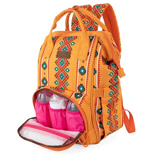Wrangler Aztec Backpack Organized Daypack Travel Baby Bag with Stroller Strap and Side Bottle Pockets WG22049110MST - Image 3