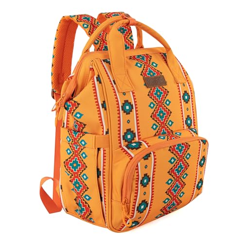 Wrangler Aztec Backpack Organized Daypack Travel Baby Bag with Stroller Strap and Side Bottle Pockets WG22049110MST - Image 1