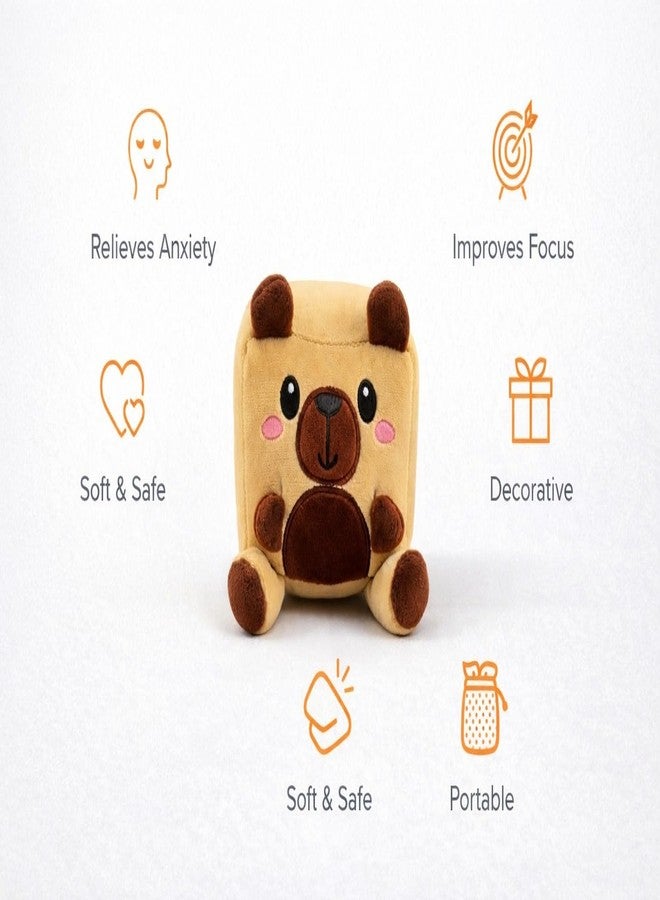 TeraaBliss Cute Stress Removal Toy for Kids Cube Soft Toy for Kids - Ultra Soft Plush Toy, Adorable Cartoon Animal Cushion, Baby & Toddler Gift (Dark Brwon) - Image 2
