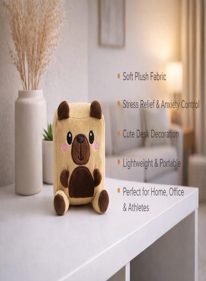 TeraaBliss Cute Stress Removal Toy for Kids Cube Soft Toy for Kids - Ultra Soft Plush Toy, Adorable Cartoon Animal Cushion, Baby & Toddler Gift (Dark Brwon) - Image 5
