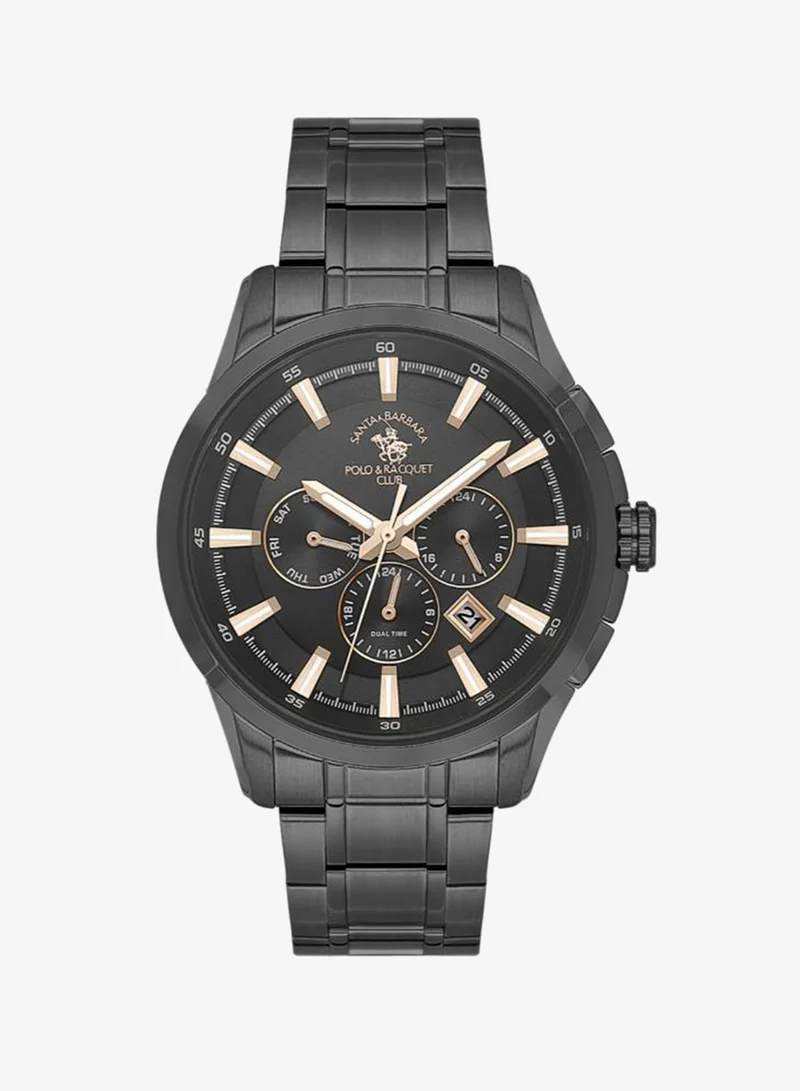 SANTA BARBARA POLO & RACQUET CLUB Santa Barbara Polo & Racquet Club - Legend Men's Watch | Stainless Steel Band with Steel Case | Analog | Round Dial | Mineral Glass | Japanese Quartz | Water Resistance 50 Meters