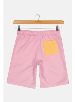 Reebok Kids Boy Brand Logo Swimwear Board Shorts, Pink  - Image 2