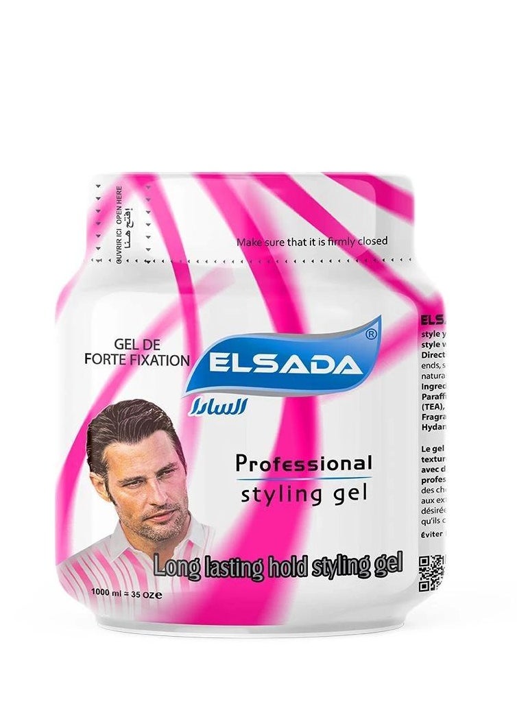 Elsada Professional Long Lasting Hold Styling Gel - 1000ml 