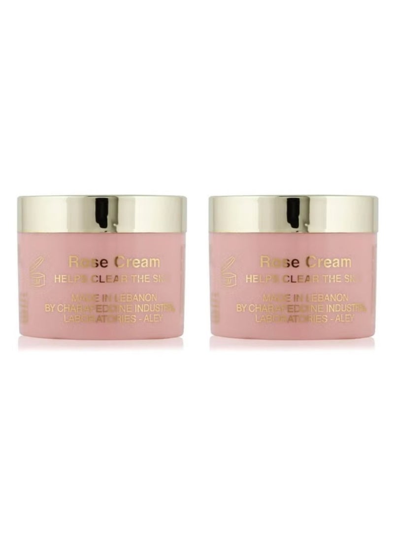 Two Pieces of Rose Cream helps clear the skin 2*25 Grams