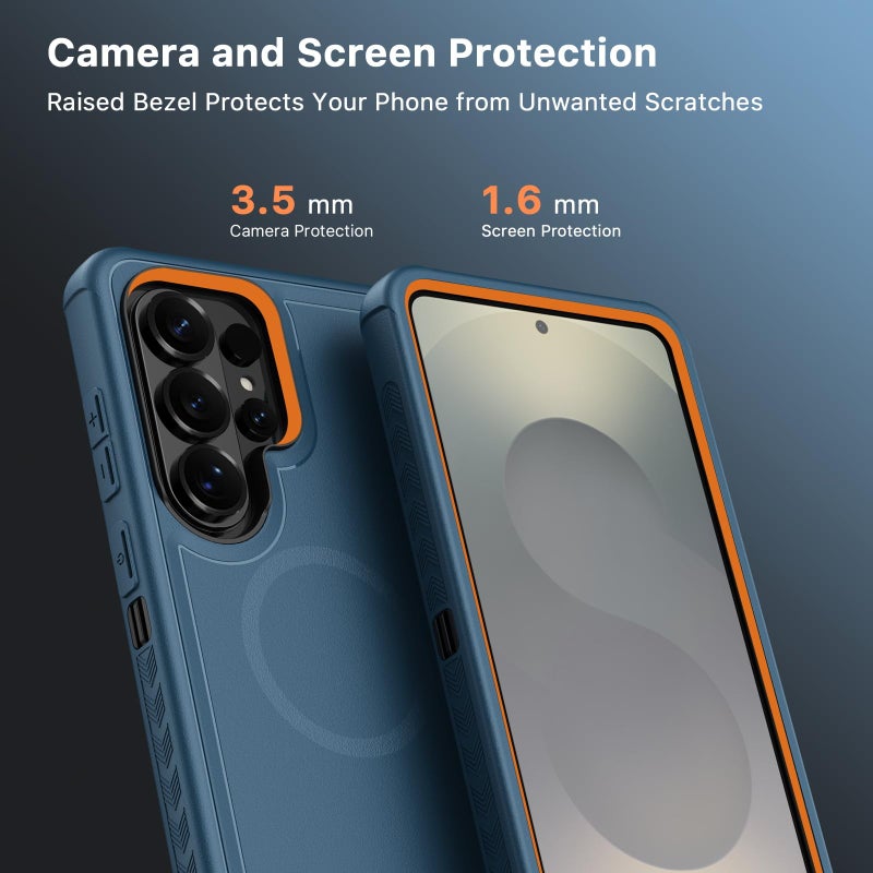 M MYBAT PRO for Samsung Galaxy S26 Ultra Case with Belt Clip Holster,Heavy Duty Protection Case for Galaxy S26 Ultra,Anti-Drop,Shockproof Cover,with 360Â°Rotating Kickstand Blue - Image 3