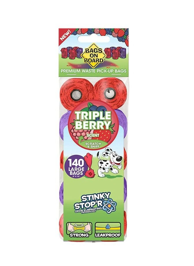 BAGS ON BOARD Refill Bags  Triple Berry 140 bags ( 9 x 14 ) Multicolor  - Image 1