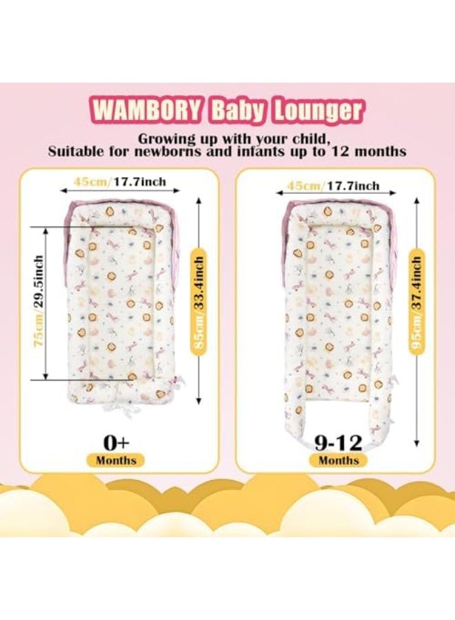 سرير أطفال محمول، سرير نوم للأطفال من 0 إلى 12 شهرًا، سرير مخصص للنوم المشترك، وسادة ناعمة وقابلة للتنفس، هدايا أساسية للأطفال، هدية لمولود جديد (وردي) - Image 3