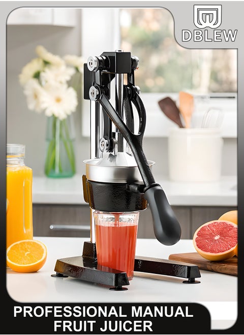 Professional Manual Metal Hand Citrus Juicer Lemon Squeezer Lime Orange Pomegranate Grapefruit Fresh Healthy Juice Presser Extractor without Seeds Juicing Machine For Commercial And Household
