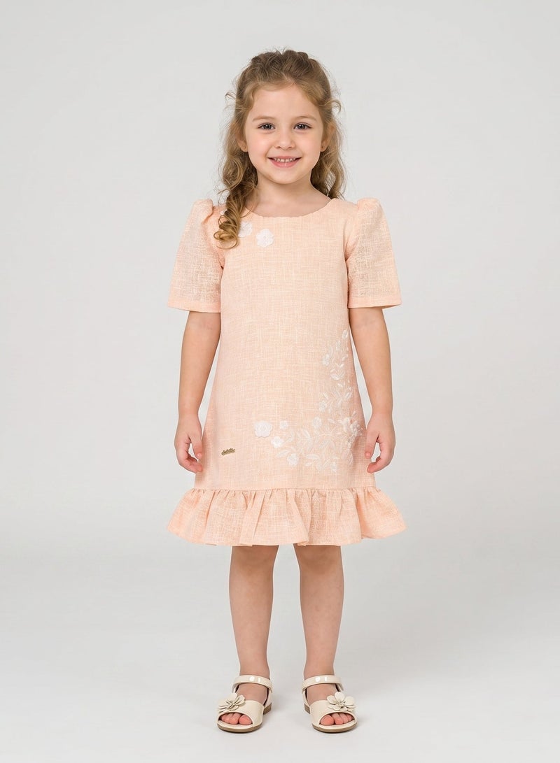babyqlo Embroidered Ruffle Dress - Image 1