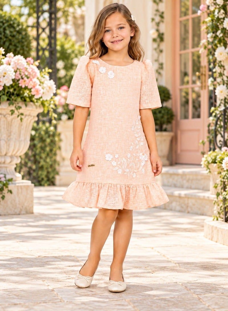 babyqlo Embroidered Ruffle Dress - Image 1