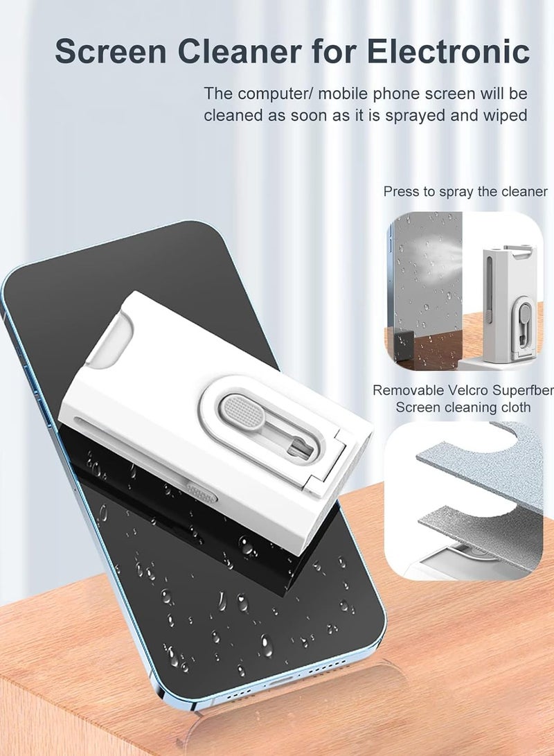 8-in-1 Multifunctional Bluetooth Keyboard Cleaning Brush Set Keyboard Cleaner Kit with Brush(White) - Image 5