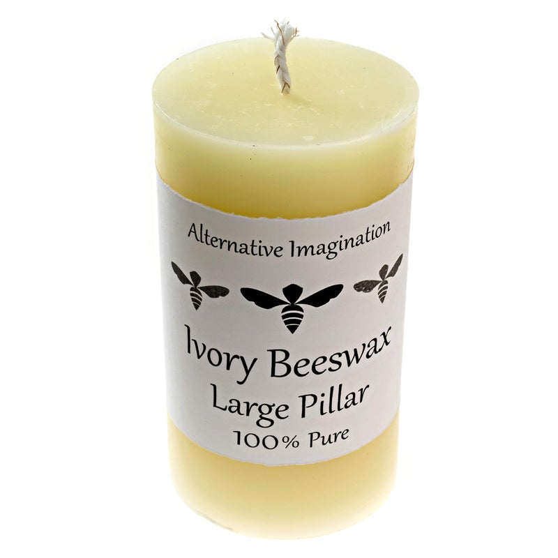 Alternative Imagination Large 3x6 White Beeswax Candles - 80 Hour - 100% Pure Beeswax Ivory Pillar Candles, Naturally Whitened in The Sun - Unscented, Smokeless - Home Decor, Wedding Decor - 1 Pack - Alternative Imagination - Image 4