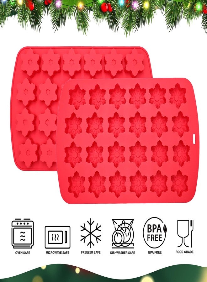 GRITOSE Snowflake Silicone Molds Christmas Cake Mold for Baking 24 Cavities Snowflake Baking Molds Christmas Baking Party Supplies Xmas Mold for Making Chocolate, Candy, Cake, Jelly, Candle, Ice (Red) - Image 4