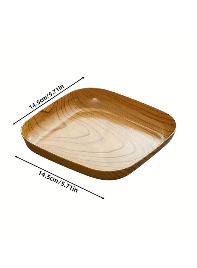 10pcs Wood Grain Bone Dish Set For Dried Fruit Snacks And Tea Art - Image 3