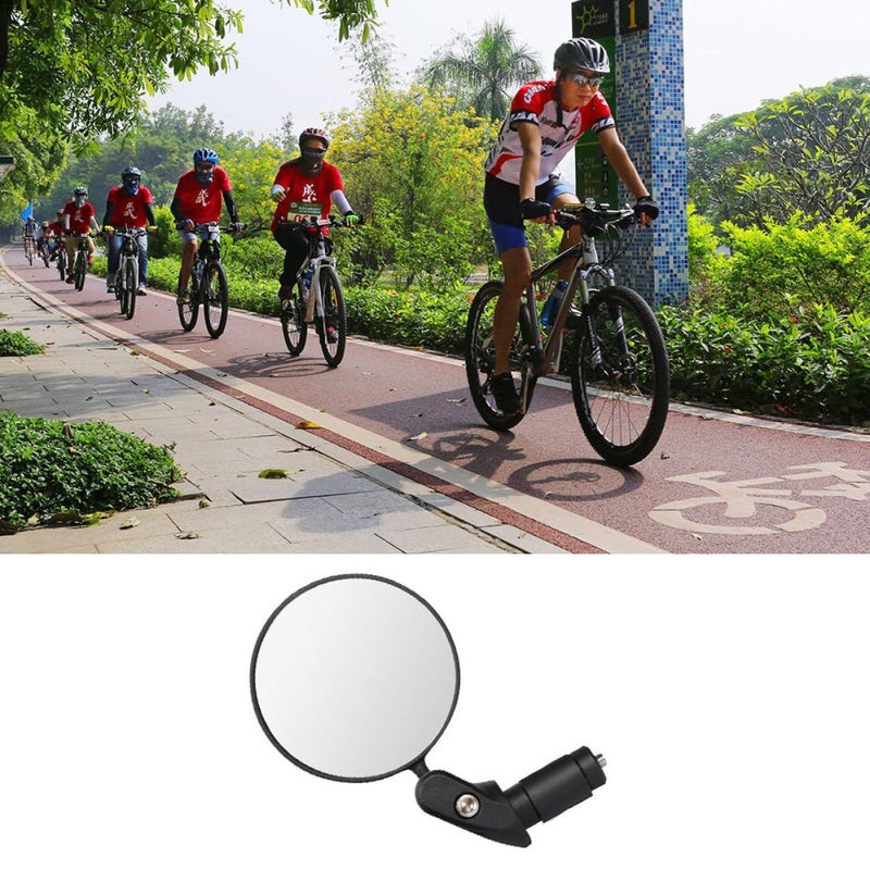 Universal Black Bike Rear View Mirror 360 Rotating Convex Foldable Handlebar Bar End Mirror for Mountain and Road Bikes - Image 5